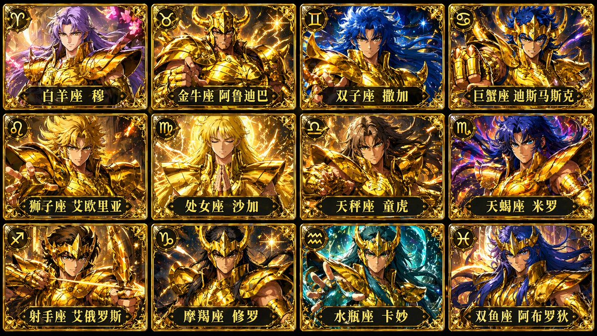 十二黃金聖鬥士卡牌合集