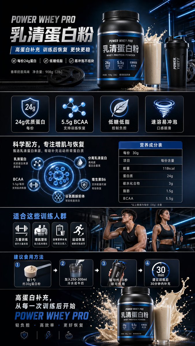 健身蛋白粉電商詳情頁