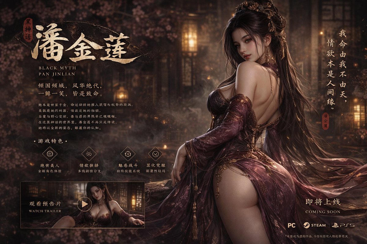黑神話潘金蓮絕美遊戲封面