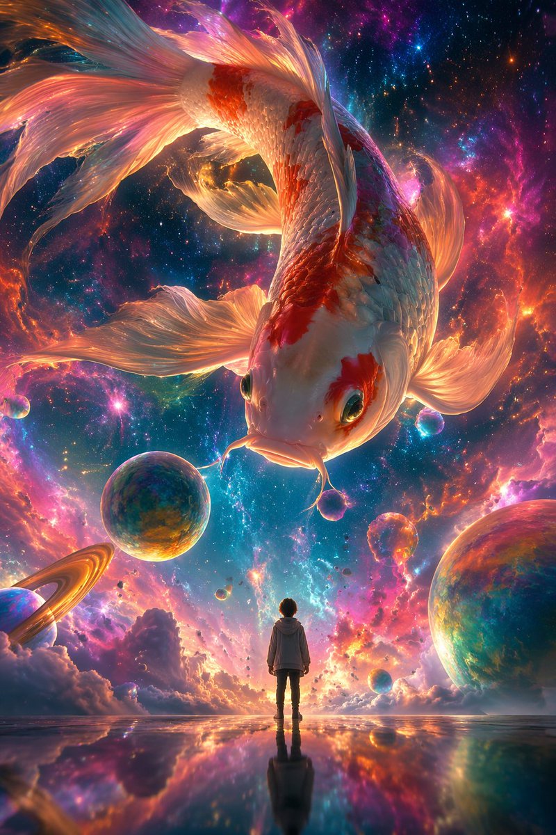 星雲巨鯉與小人的奇幻對話