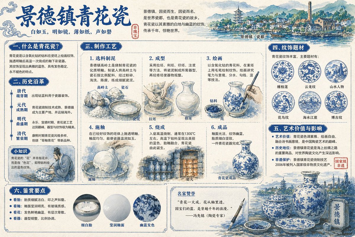 景德鎮青花瓷全景解說圖譜