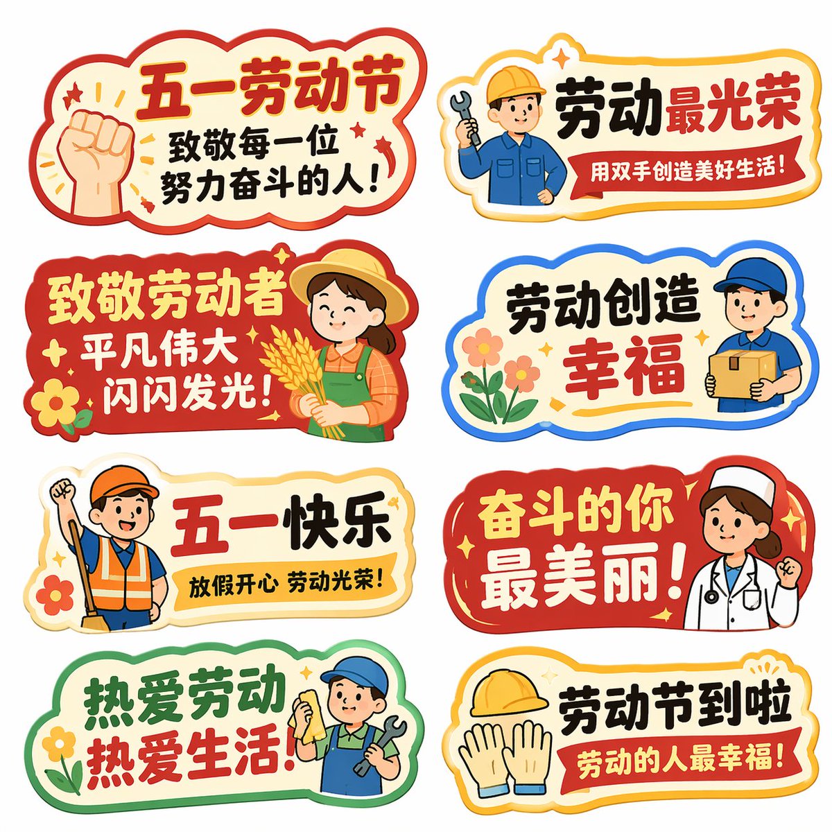 五一勞動節手舉牌創意設計集