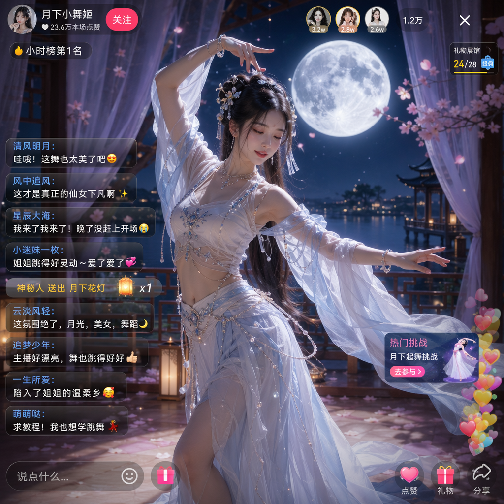 月下美女直播畫面