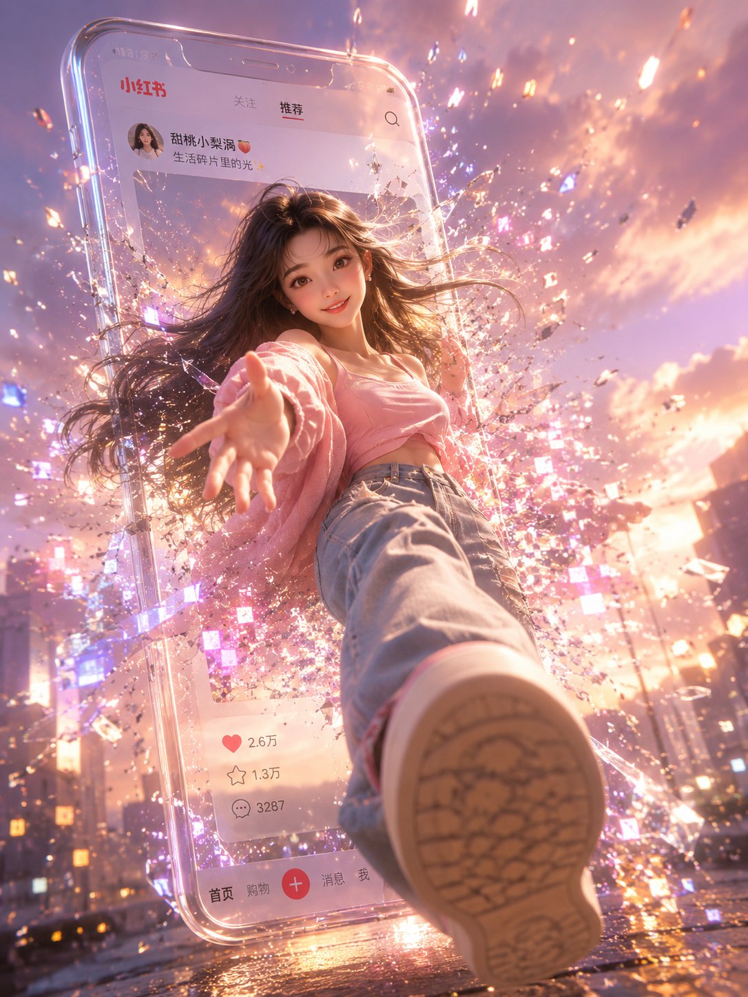 小紅書數字破屏 3D 女孩