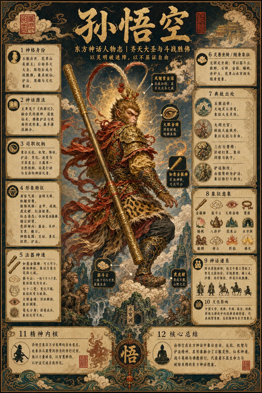 東方神話人物誌百科海報