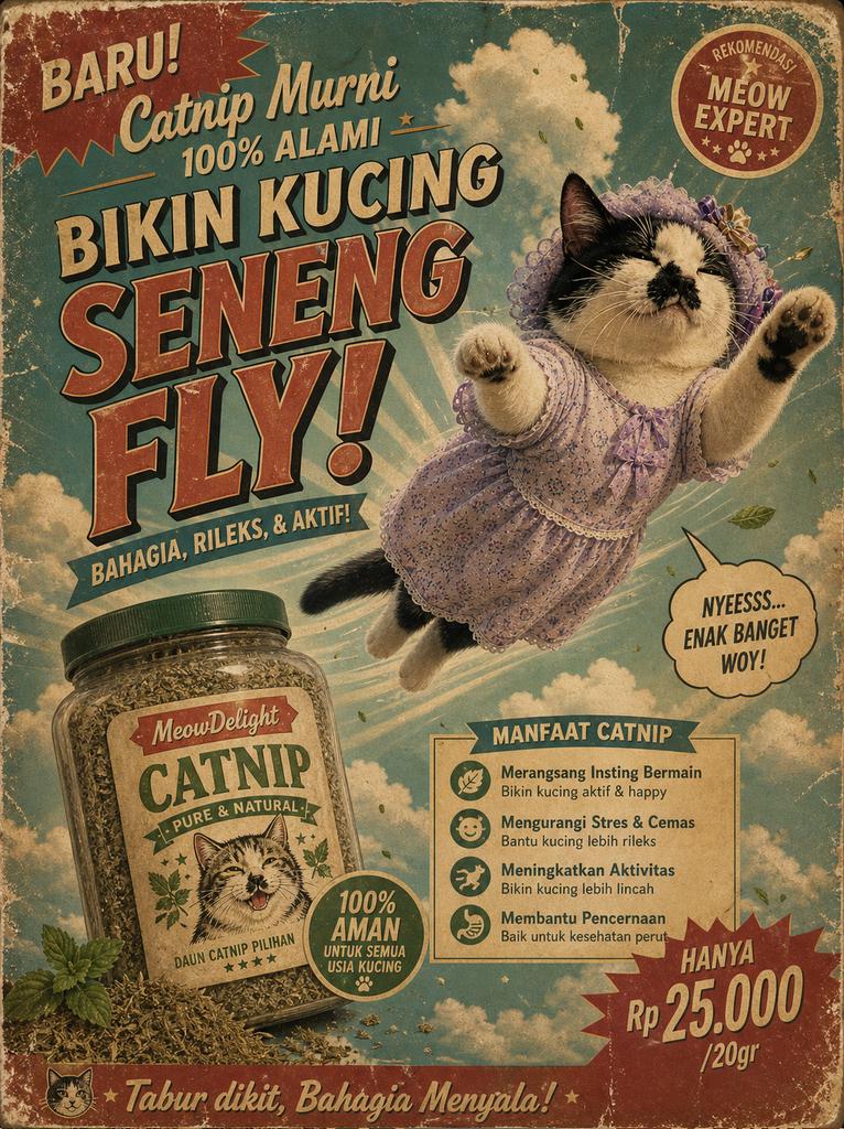 復古印尼貓薄荷廣告