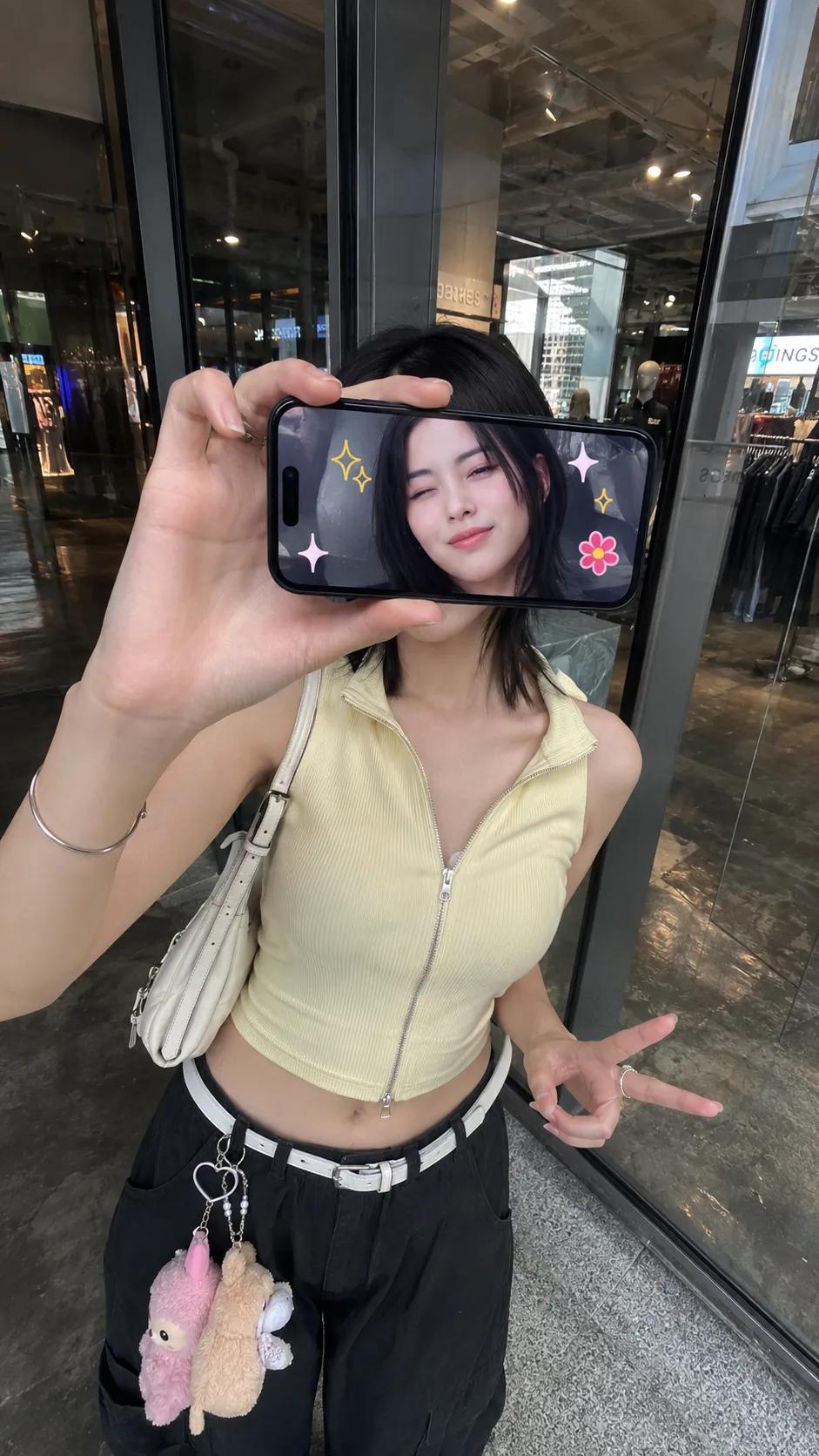 iPhone 螢幕遮臉創意人像