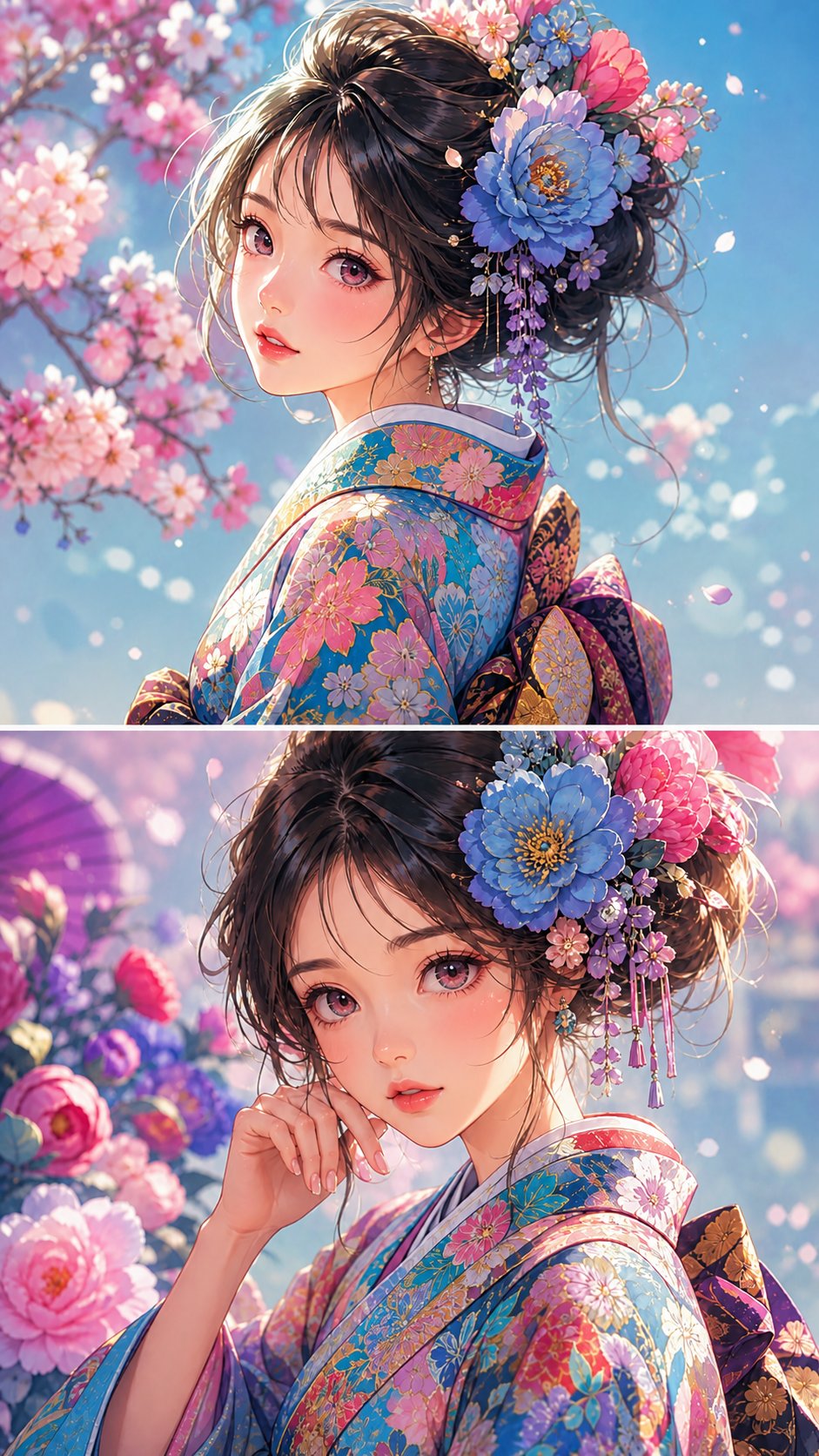 花簪和服動漫肖像