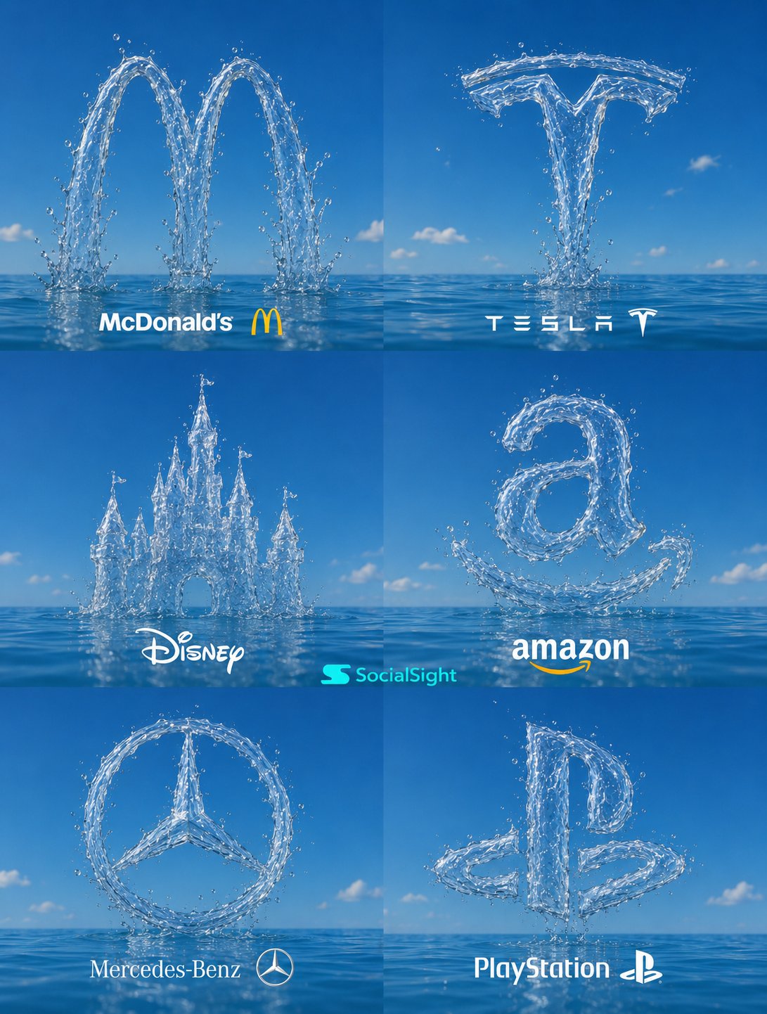 水雕品牌 Logo 六宮格