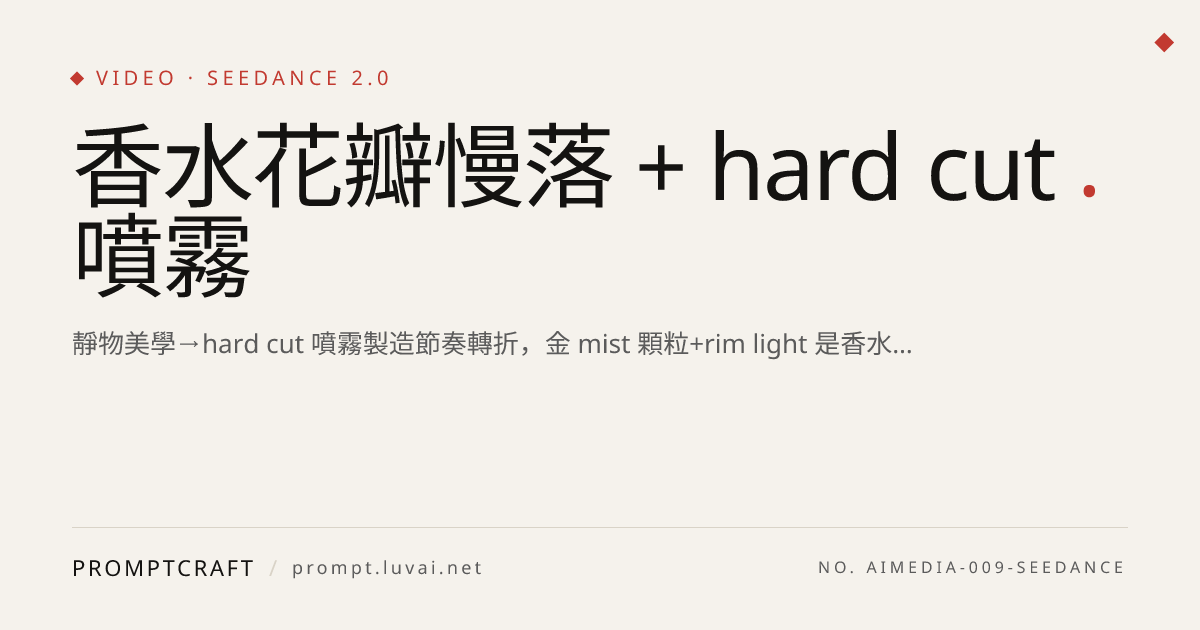 香水花瓣慢落 + hard cut 噴霧