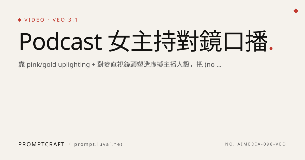 Podcast 女主持對鏡口播