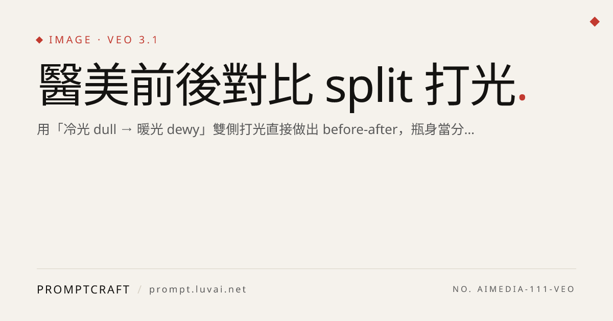 醫美前後對比 split 打光