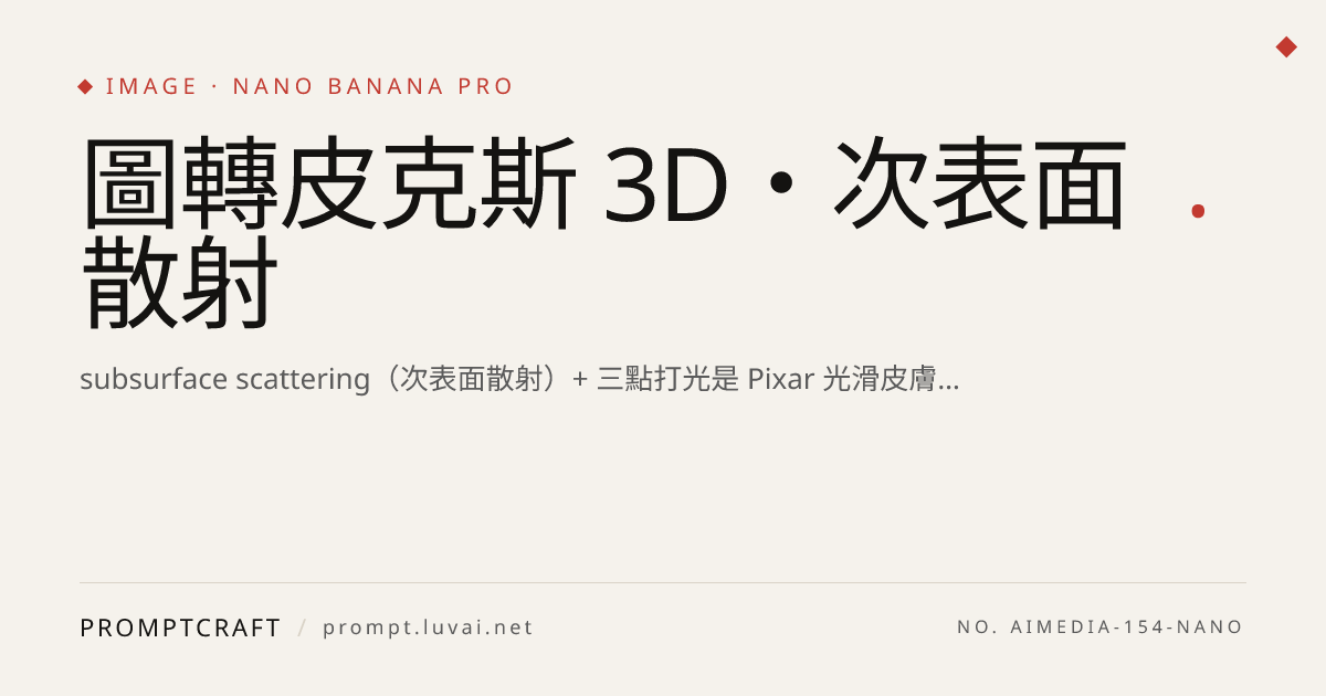 圖轉皮克斯 3D・次表面散射