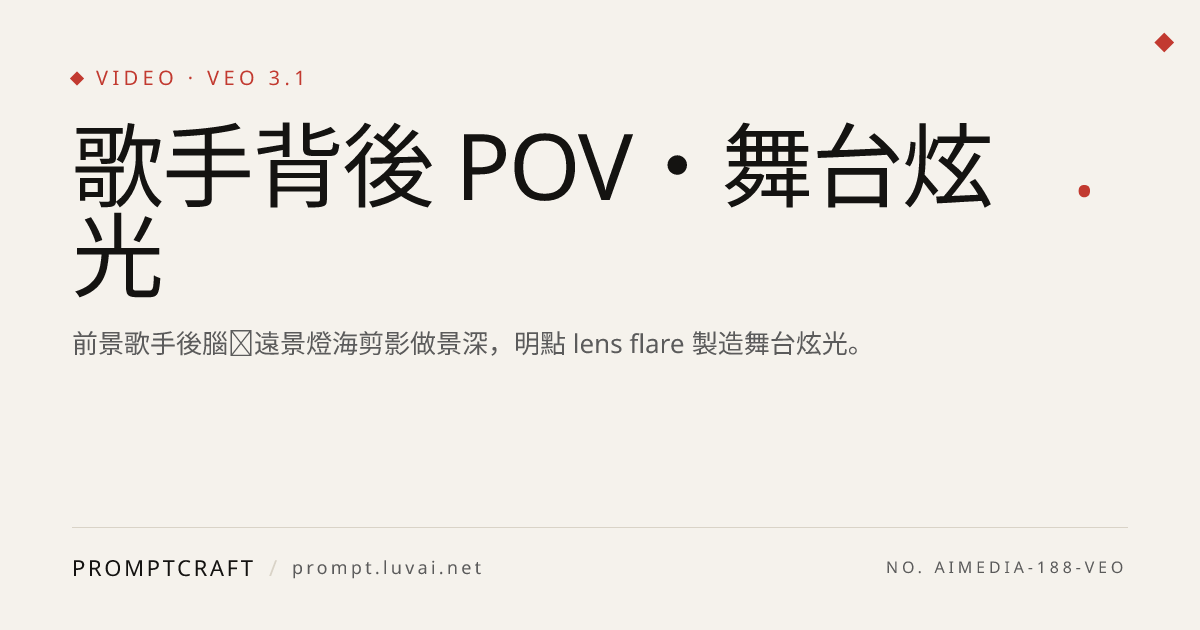 歌手背後 POV・舞台炫光