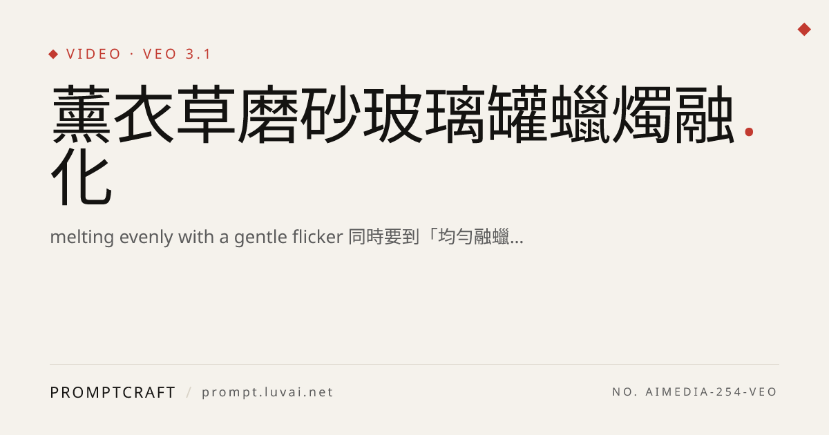 薰衣草磨砂玻璃罐蠟燭融化