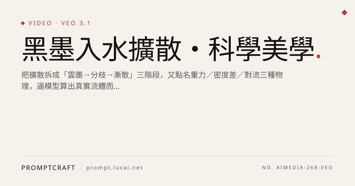 黑墨入水擴散・科學美學