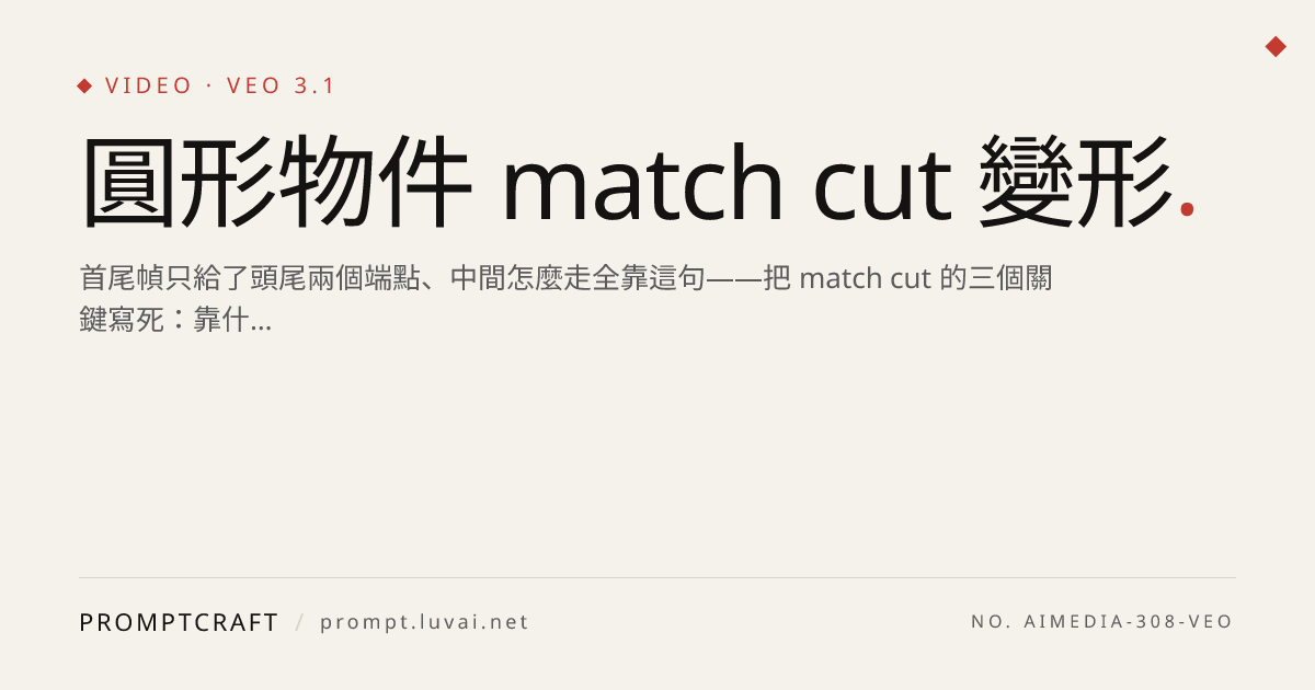 圓形物件 match cut 變形