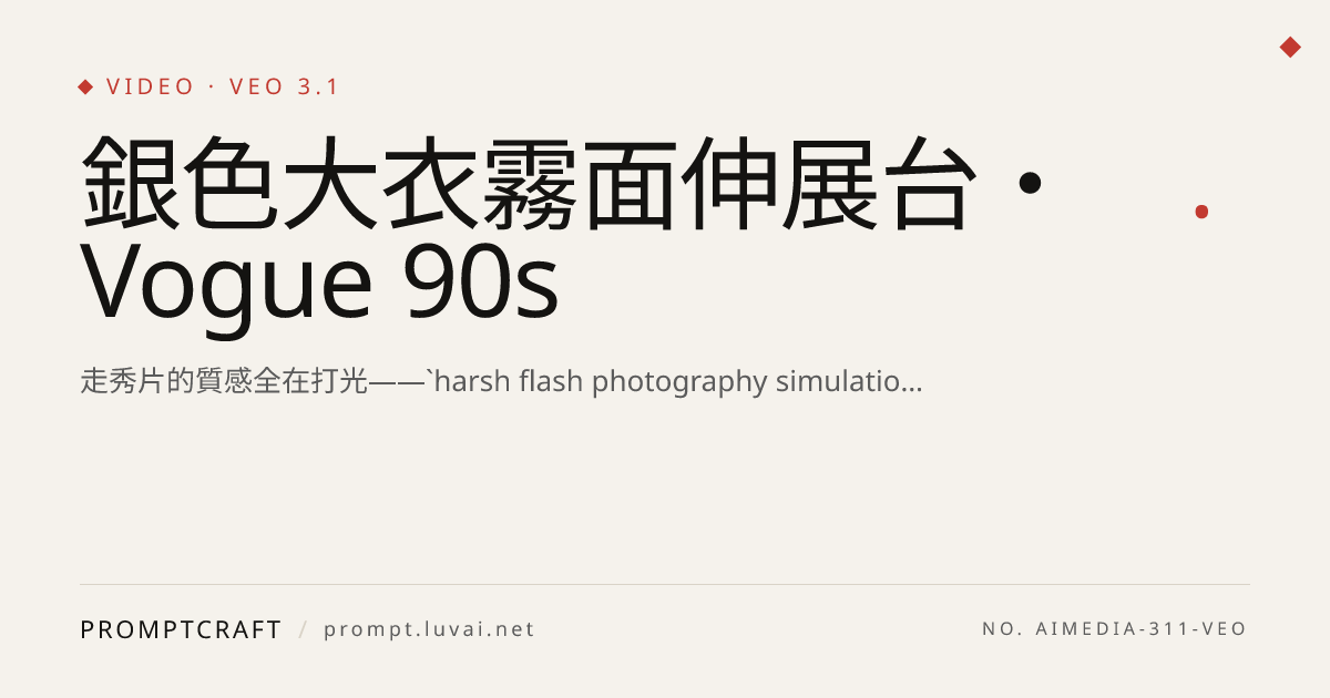 銀色大衣霧面伸展台・Vogue 90s