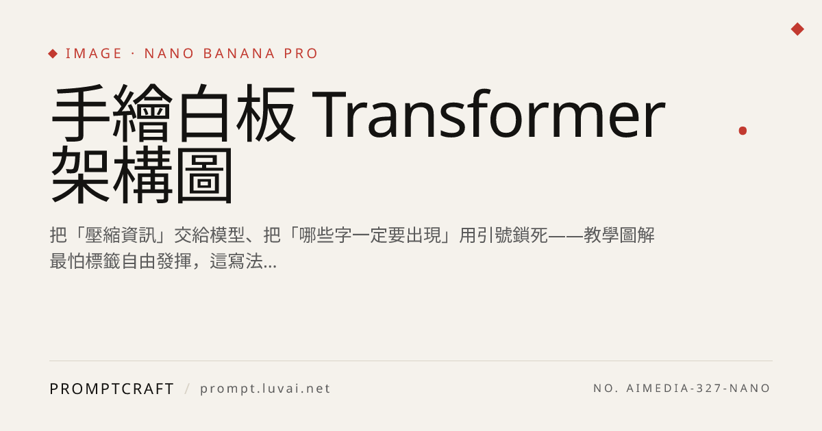 手繪白板 Transformer 架構圖