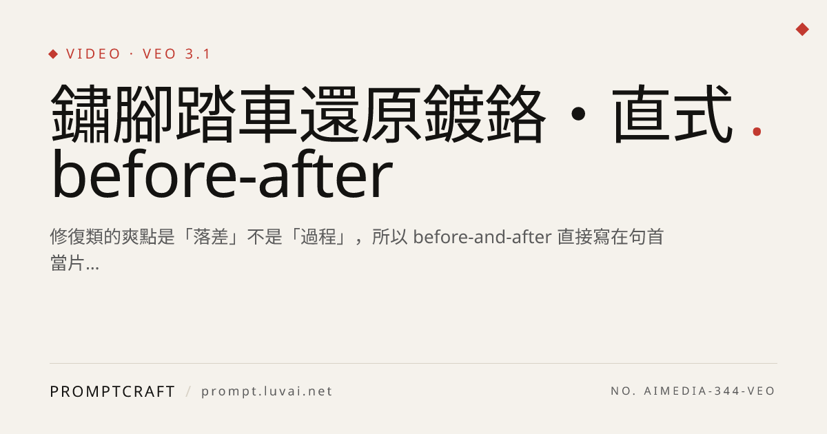 鏽腳踏車還原鍍鉻・直式 before-after