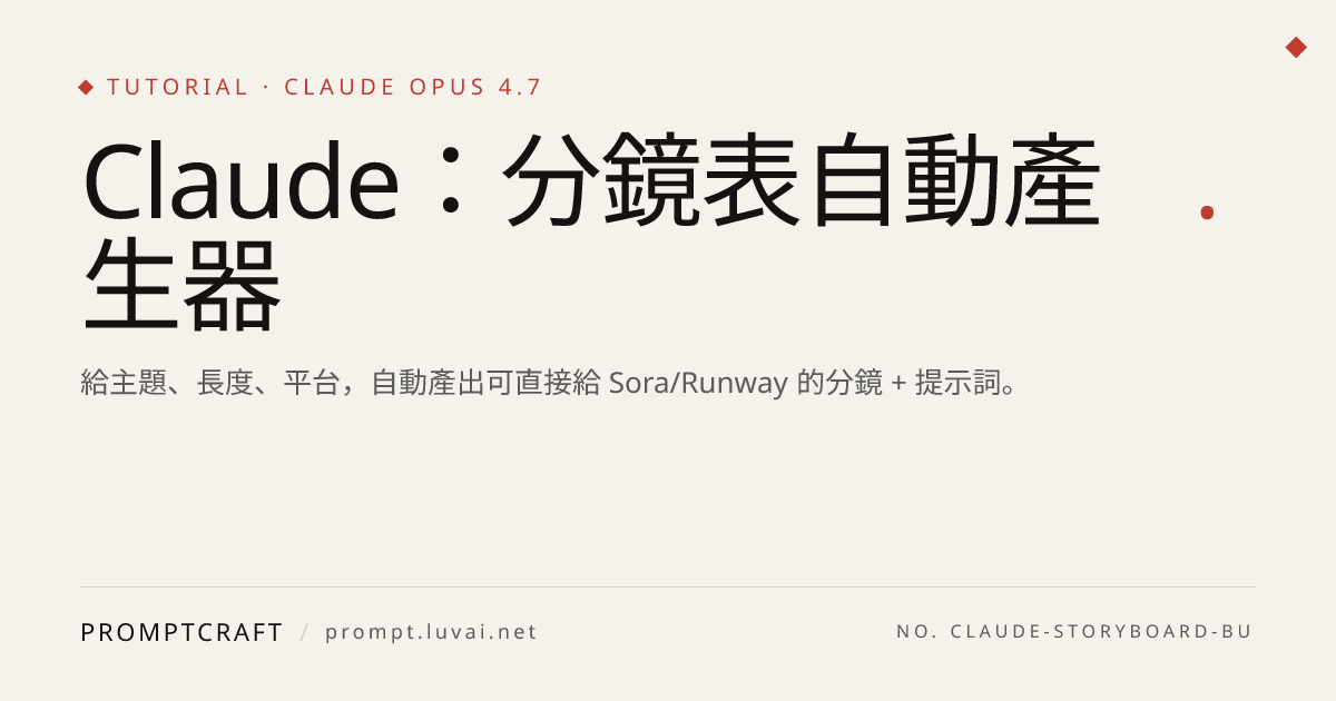 Claude：分鏡表自動產生器