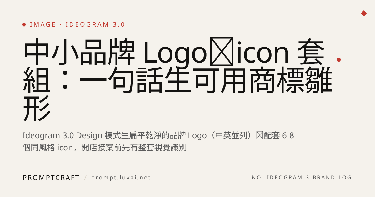 中小品牌 Logo＋icon 套組：一句話生可用商標雛形