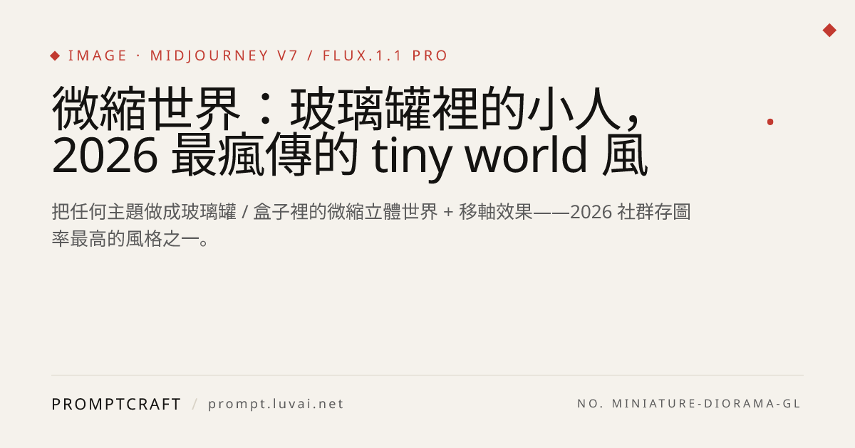 微縮世界：玻璃罐裡的小人，2026 最瘋傳的 tiny world 風