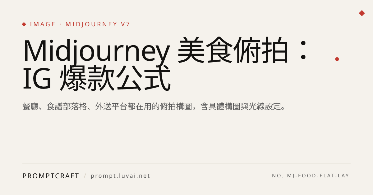 Midjourney 美食俯拍：IG 爆款公式