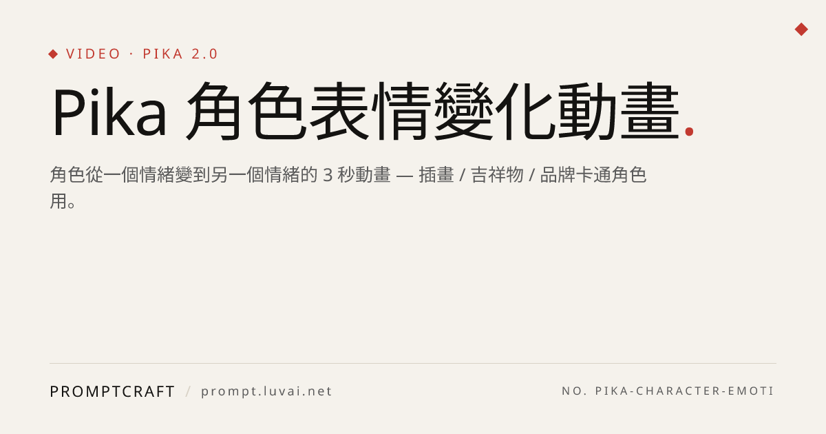 Pika 角色表情變化動畫