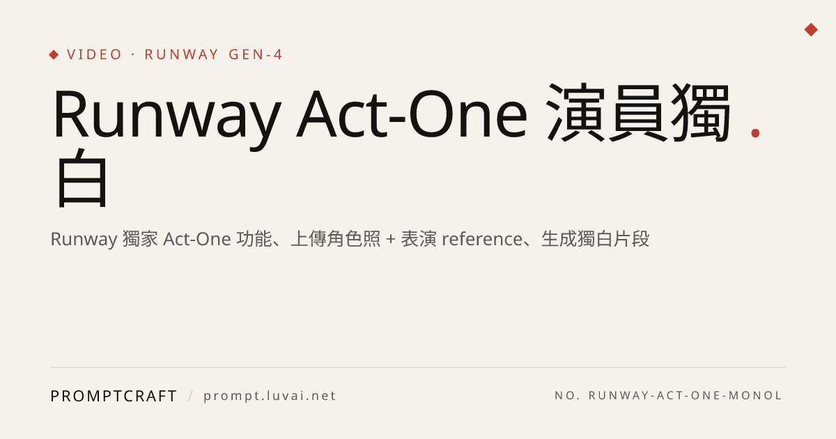 Runway Act-One 演員獨白