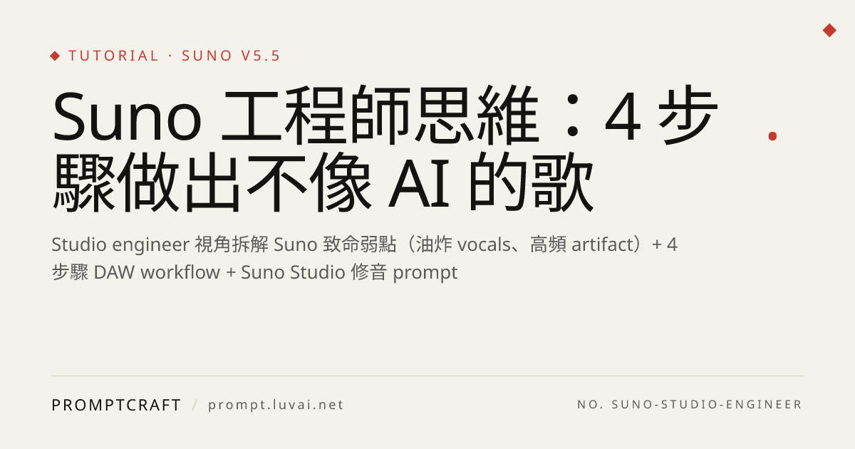 Suno 工程師思維：4 步驟做出不像 AI 的歌