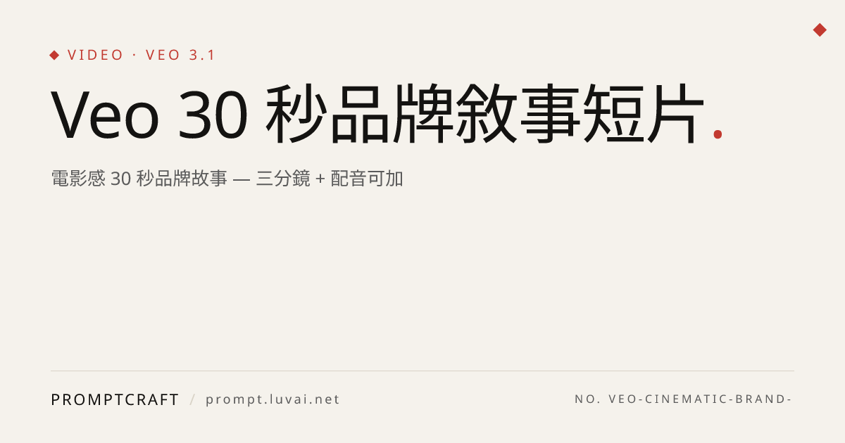 Veo 30 秒品牌敘事短片