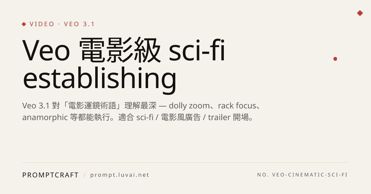 Veo 電影級 sci-fi establishing