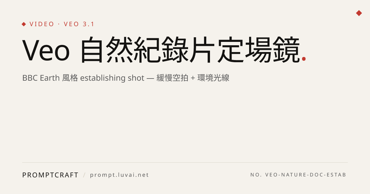Veo 自然紀錄片定場鏡