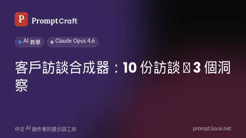客戶訪談合成器：10 份訪談 → 3 個洞察