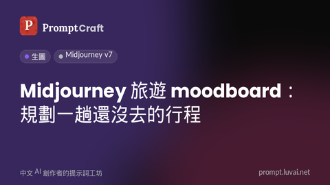 Midjourney 旅遊 moodboard：規劃一趟還沒去的行程