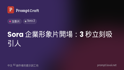 Sora 企業形象片開場：3 秒立刻吸引人