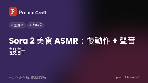 Sora 2 美食 ASMR：慢動作 + 聲音設計